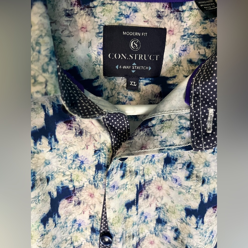 Construct Abstract Colorful Button Down Shirt. Sz… - image 3